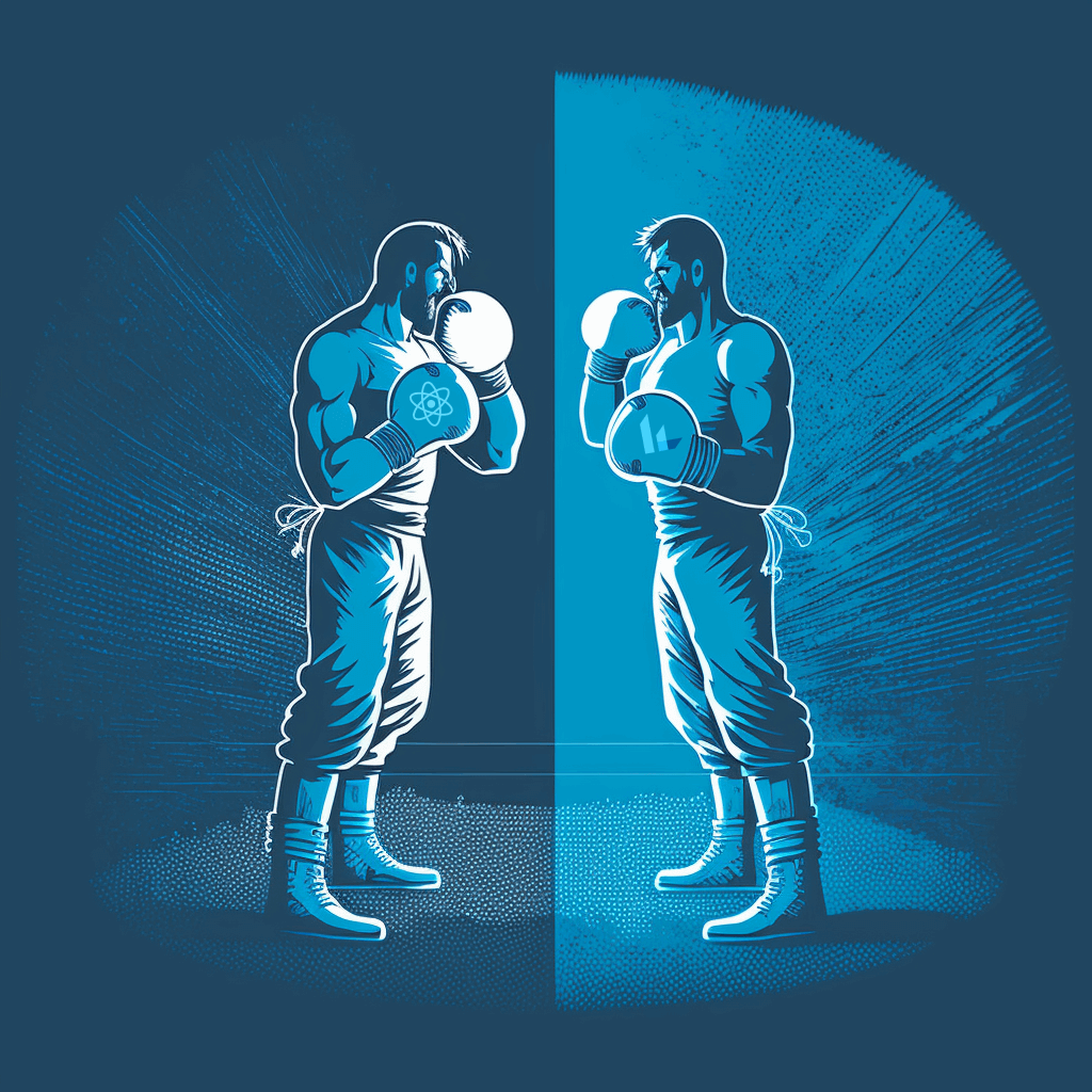 React Native vs Flutter, depiction of a boxing match